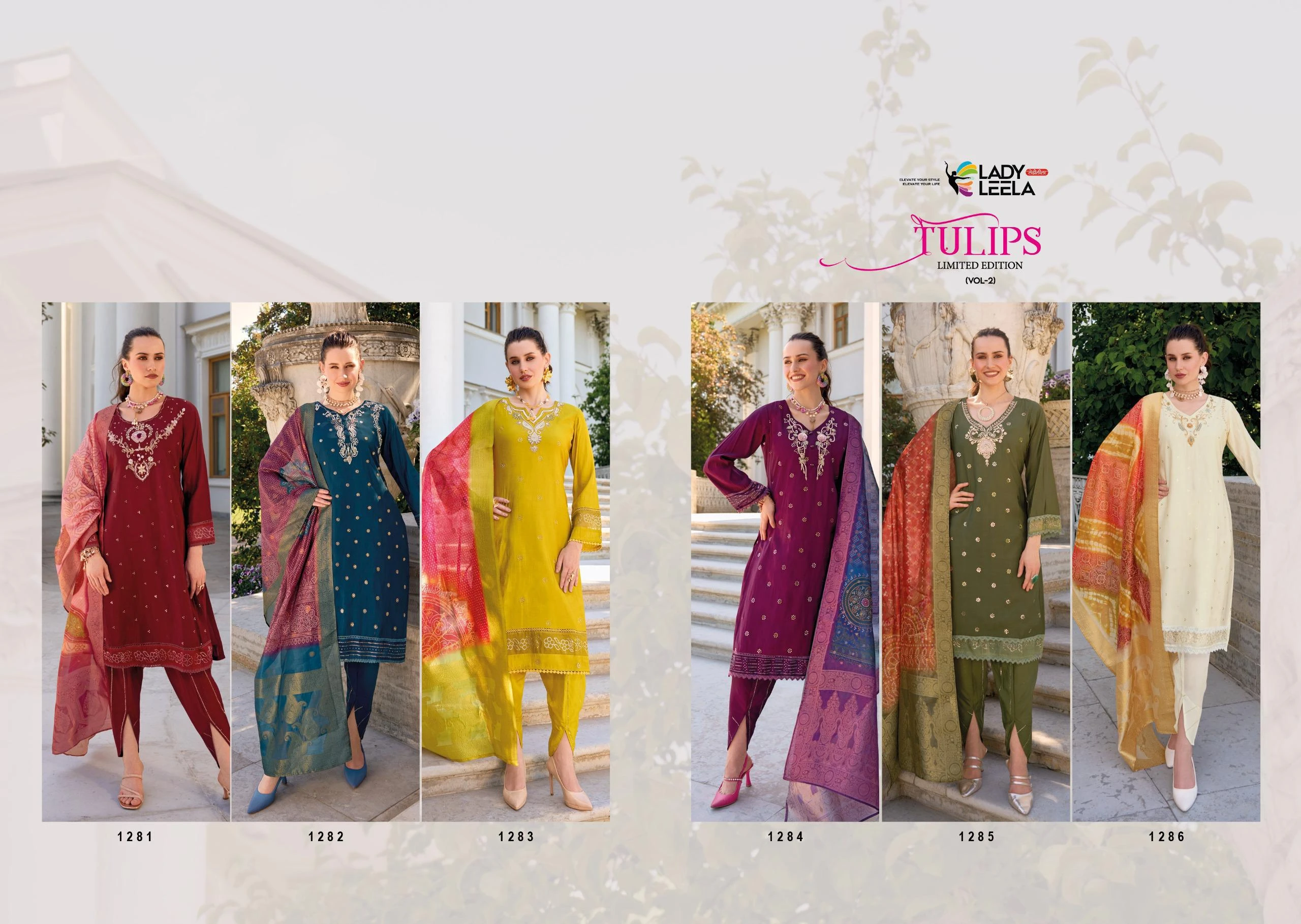 Lady Leela Tulips 2 Viscose Silk Wholesale Fancy Readymade Salwar Suit Catalog — Wholesale Readymade Suit, Lady Leela wholesale from Surat - Gallery Image 2